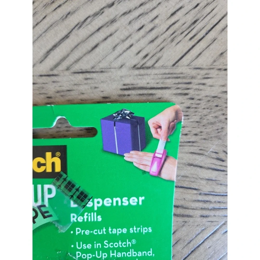 Scotch Pop Up Tape Handband Dispenser With Tape Refill Strips New Aqua Blue